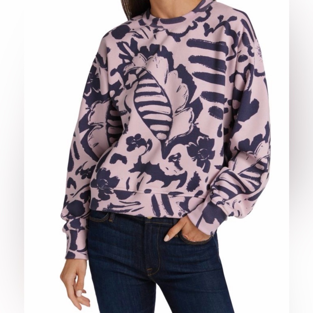 Tanya Taylor Sabia Graphic Floral Sweatshirt Size Medium